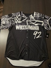 WWE Prosphere WrestleMania 42 Black/White Button-Up Baseball Shirt Size XL OS  picture