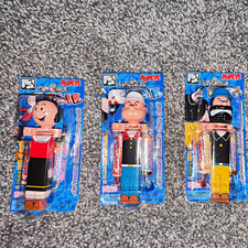 Vintage 2004 Klik Popeye Candy Dispensers Lot of 3 - Popeye Olive Oyl Bluto MOC picture