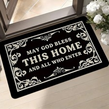 May God Bless This Home Non Slip Doormat Vintage Entryway Welcome Mat Decoration picture