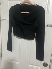 SHEIN Black Long Sleeve Crop Top Cropped Size L picture