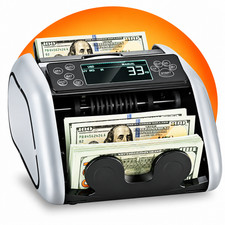 Money Value Count Bill Counter Machine Cash Counterfeit UV Detector picture