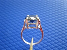 4.13ct 100% REAL NATURAL BLACK DIAMOND RING*CERTIFICATE*FREE DIA TESTER Size 9 picture
