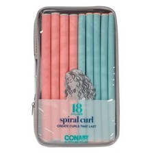 Conair Heatless Spiral Curl Rollers Coral & Teal 18pcs - New picture