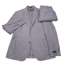 Vince Icon Wool Suit Mens Size 44R Slim Fit Gray Tonal Striped Carlo Barbera picture