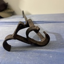 Antique Primitive TC Cattle Branding Iron Hand Forged Western Ranch Tool picture
