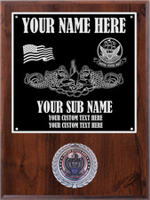 USS PERMIT SSN-594 ENGRAVED U.S. NAVY PLAQUE.  9X12 picture