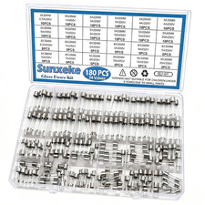 24 Values 180Pcs Fast Blow Glass Fuses Assortment Kit 250V 0.5A 1A 2A 3A 4A 5A picture