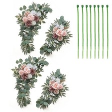 Wedding Arch Flowers Set of 4 Artificial Flower Swag Wedding Faux Floral Swag picture
