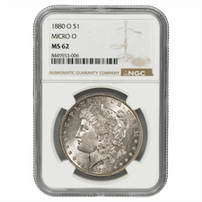 1880O Morgan Silver Dollar $1 Micro O NGC MS 62 picture