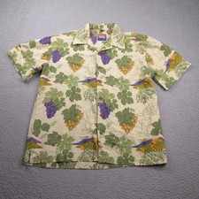 Vintage Dem Crazy Shirt Mens Large Grapes Vineyard Wine Short Sleeve Cotton picture