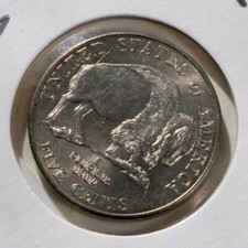 2005-P 5 Cent Rear Wounded Bison Error Coin Jefferson Nickel Die Crack  picture