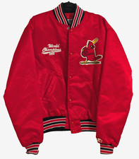 RARE Vtg Starter x Budweiser St. Louis Cardinals 1982 World Champions Jacket XL picture