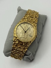Vintage Gruen Lady Liberty 33mm Coin Dial Watch Gold Nugget Band Unisex Watch picture