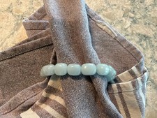Vintage Light Green Jade 13m to 18mm Beaded Bracelet w/ Adjustable Cord picture