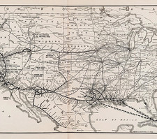 1925 UNITED STATES - Southern Pacific Railroad Map ORIGINAL - Steamship Routes picture