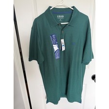 IZOD The Advantage Polo Shirt Mens XL June Bug Green Short Sleeve Wicking NEW picture