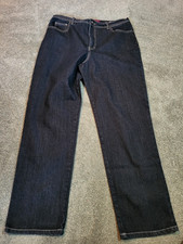 Women's Gloria Vanderbilt Amanda Straight Leg Dark Wash Stretch Jeans Size 16 M picture