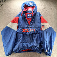 VINTAGE Buffalo Bills Jacket Mens XL Blue NFL Football Starter Hooded Lined 90s picture