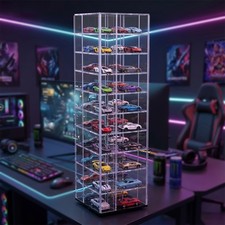 Rotating Acrylic Showcase 360° Organize & Display Stand 40 Cars Fully Assembled picture