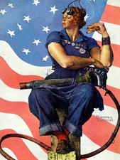 Original Rosie The Riveter Art Metal Sign  picture