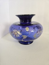 Fenton 1998 Royal Purple Collection Colonial Scroll Squat Vase Ltd Ed #915/2950 picture
