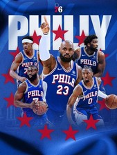 Philly 76ers Basketball LeBron James Joel Embiid Poster picture
