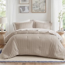 Madison Park Essentials Striped Comforter Set Cal King, 7 Pieces Modern Minim... picture