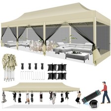 Canopy 10x15ft/10x30ft Heavy Duty Pop up Gazebo Mesh Screen Tent with Sidewalls picture