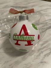 personalized christmas ornaments Polka Dot With Monogram. picture