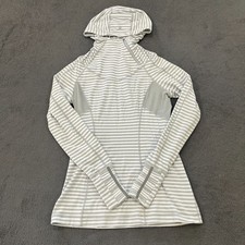 Lululemon Striped Asymmetric Half Zip Pullover Hoodie Activewear- Women's Size 8 picture