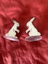  Benjamin Rabier Rabbit Silver Pair Menu Card Holder Sampson Mordan Rare Antique picture