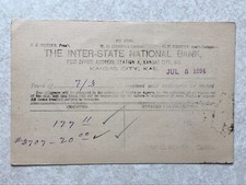 F1986 Postcard Postal Card Interstate National Bank Kansas City Kansas KS 1894 picture