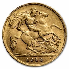 1902-1910 Great Britain Gold Half Sovereign Edward VII BU picture
