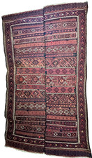 Dramatic Antique Tribal Flatweave Wool Textile 97x62 Afghan Wall Hanging picture