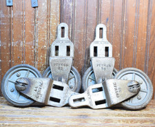 PUTNAM BARN DOOR MACHINE SHED CASTER WHEEL  ASSEMBLY 4PC LOT VINTAGE 1930s - 50s picture