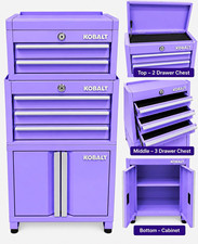 Kobalt Mini Toolbox 3 Piece Set Lavender Purple 2 & 3 Drawer Cabinet NEW picture