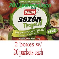Badia Sazon Tropical with Cilantro Blend (2 Boxes) with 20 Packs each (3.52oz) picture