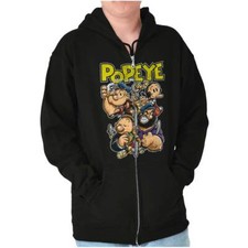 Cool Popeye Olive Oyl Wimpy Bluto Anchor Womens or Mens Crewneck T Shirt Tee picture