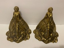Antique French Brass Embellishment Mount Bow of Ship Figurehead Lady Mermaid LOT picture