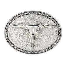 LALATCH Western Cowboy Belt Buckle for Men Vintage Medium, Slivery Big Bull picture