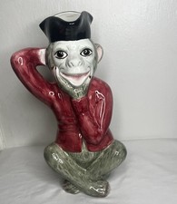 VTG Milestone By Mottahedeh Hand Painted Monkey 12” Pitcher picture