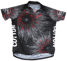 Primal Wear TX Cotton Cycling Team Jersey Mens Medium M Black Gray Full Zip Bike picture