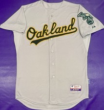 Authentic Oakland Athletics On Field Pro Cut Road Gray Majestic Jersey 44 picture