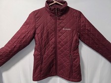 Columbia Jacket Women's XS Maroon Omni-Heat Hooded Quilted Zip Winter Outdoor picture