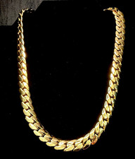 Miami Cuban 21in 11.5MM 14K Stamped Gold Premium Finish necklace w/box lock. picture