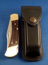 VTG BUCK 110 2 dot 1970s folding Hunter Pocket Knife USA new Buck leather sheath picture