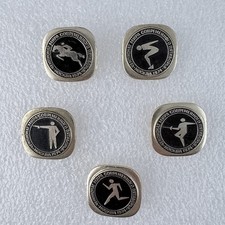 Vintage Moscow 1974 Modern Pentathlon Complete 5 Pin Set USSR CCCP Badges picture