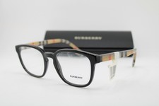 NEW BURBERRY B 2344 3952 BLACK BROWN PRINT RED GREY AUTHENTIC EYEGLASSES 53-20 picture