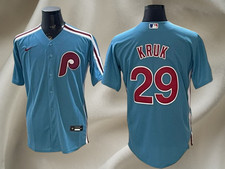 Men's MLB Philadelphia Phillies #29 John Kruk Alternate Limited Jersey - Blue picture