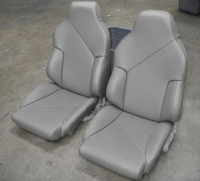 for 94-96 CHEVY CORVETTE C4 SPORT S.LEATHER CUSTOM FIT PAIR SEAT COVERS GREY picture